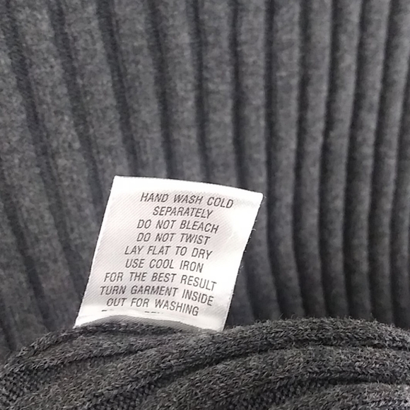 600 West Gray Mock Neck Long Sleeve Pullover Lightweight Cable Knit Sweater - Picture 7 of 8